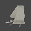 Sci Fi Spaceship With Triangular Wings And Futuristic Gray Body Design