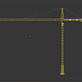 Yellow Construction Tower Crane With Long Boom Hook And Stable Tower Structure