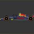 Red Bull Honda Formula 1 Racing Car With Blue Red Livery And Aerodynamic Design
