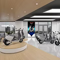 WORLD FUN Electric Scooter Store With Modern Interior And Large Screen 3d model