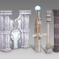 Pillar European Column Palace Stone Column 3d model