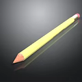 Yellow Wooden Pencil With Sharpened Tip And Pink Eraser Stationery Item