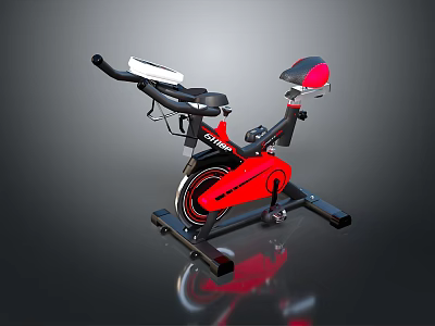 STARTRAC Red And Black Stationary Bike With Ergonomic Design For Home Fitness Use 3d model