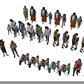 Diverse Group of People in Various Poses and Casual Clothing Standing Together