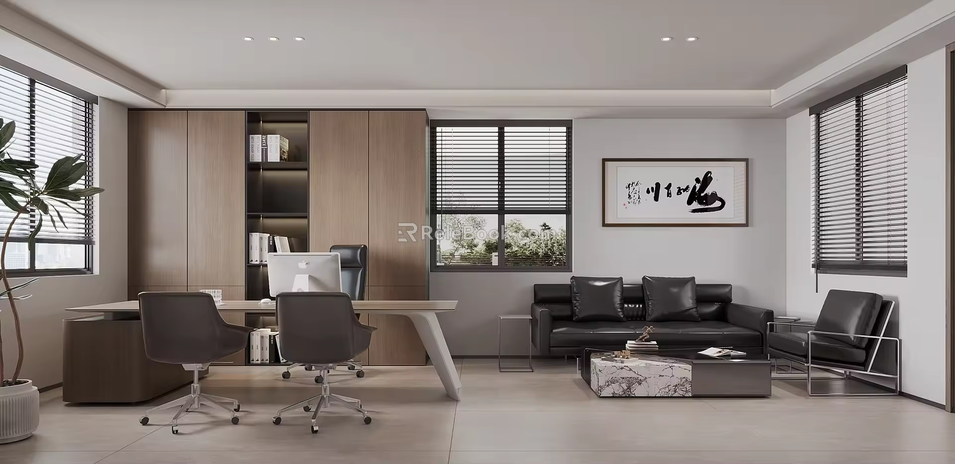 Modern office sofa combination 3d model