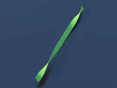 Vibrant Green Ribbon For Daily Life Use On Dark Blue Background 3d model