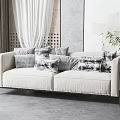 modern double sofa double fabric sofa 3d model