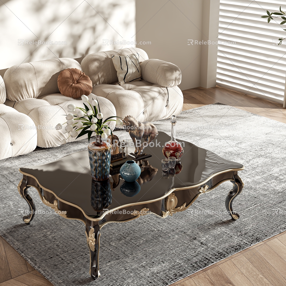 European style coffee table 3d model