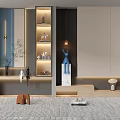 Modern Shoe Cabinet Design With LED Lighting And Decorative Storage Shelves