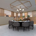 Modern Restaurant Exterior with Seafood Meat Signage Entrance Green Plants and Lighting