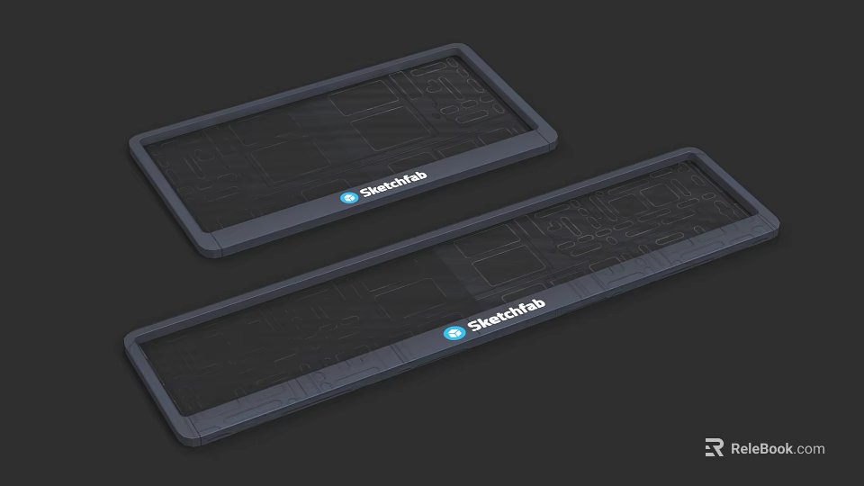 Shackle Brand Long Rectangular Black Electronic Devices With Logo Design 3d model 