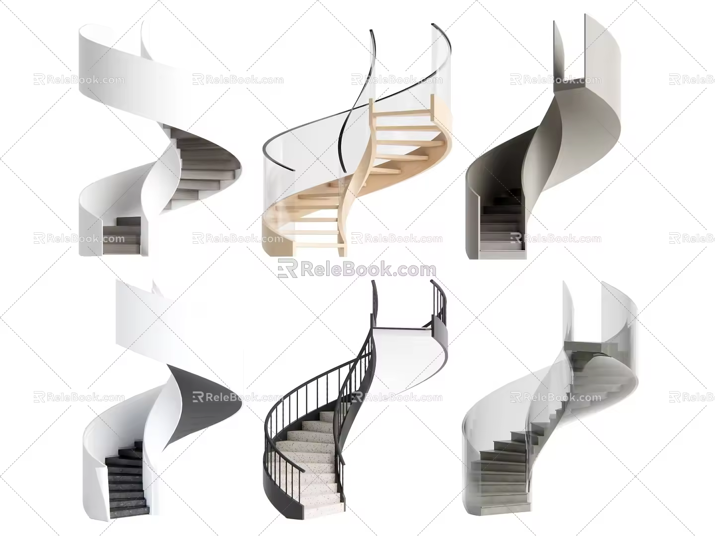 modern revolving staircase 3d model