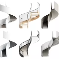 modern revolving staircase 3d model
