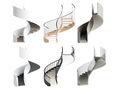 modern revolving staircase 3d model