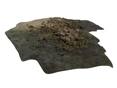 Natural Stones And Wooden Logs For Rustic Garden Landscape Design 3d model