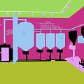 Industrial Workshop Interior With White Storage Tanks Digital Displays And Wall Information