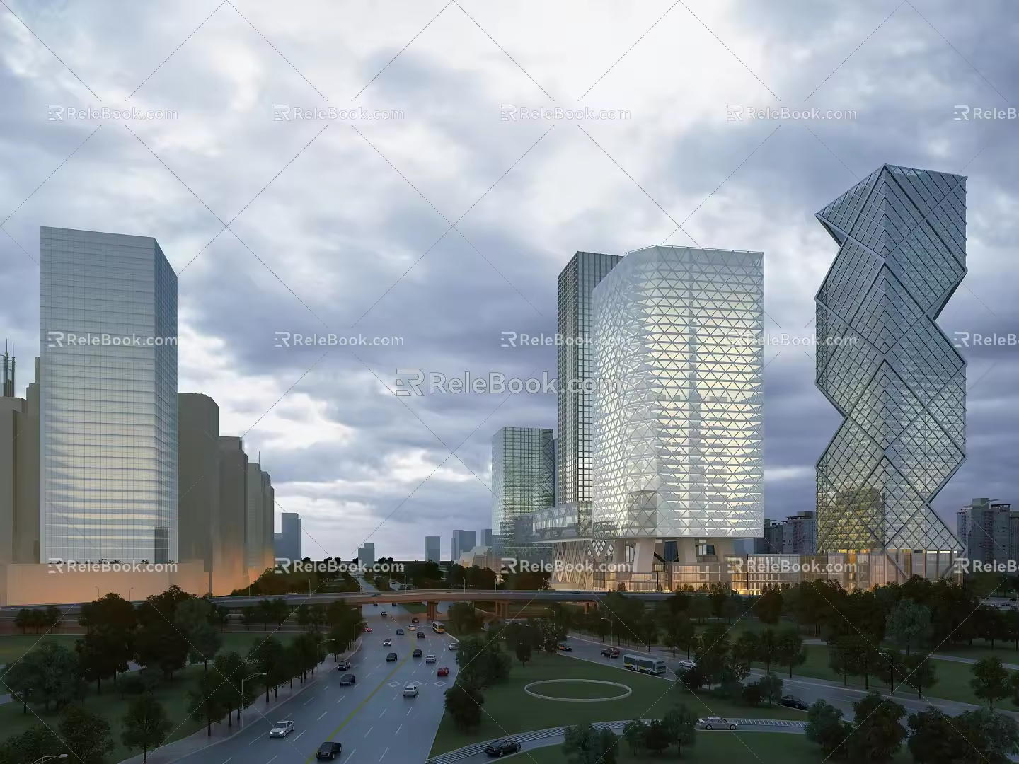 SU model of high-rise office building 3d model