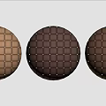 Woven Sphere Component With Brown Textured Panels And Dividing Lines 3d model