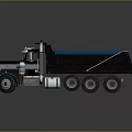 Blue and Black Dump Truck With Classic Front Design Tipper Bed And Blue Cover