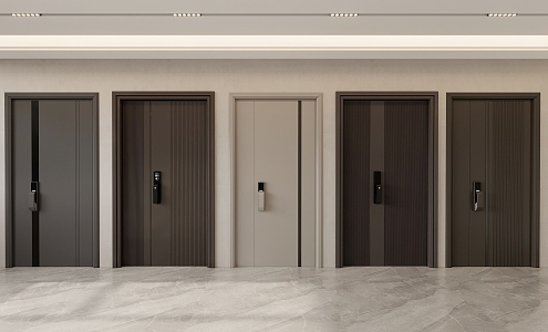 Modern security door security door entry door 3d model