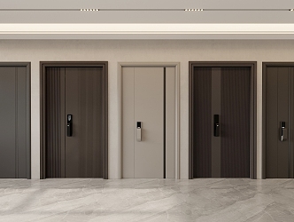 Modern security door security door entry door 3d model