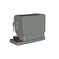 Grey Modern Kitchen Coffee Machine with Coffee Cup on Tray for Home Use 3d model