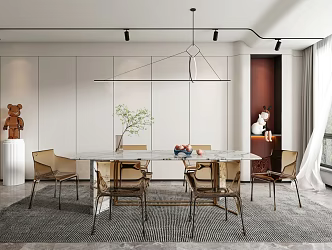 Modern Dining Table and Chair 3d model