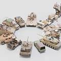 Various Functional Vehicles Models Featuring Military And Utility Designs Arranged Together