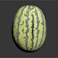 Fresh Yellow And Purple Striped Round Watermelon With Vibrant Exterior And Smooth Texture
