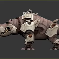 Futuristic Armored Mechanical Hippo With Robotic Legs And Detailed Design