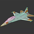 White And Orange Fighter Jet Model With Tail Wing And Shiny Surface