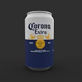 Corona Extra Imported Beer Can With Crown Logo And Blue White Design