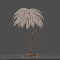 Feather Shaped Floor Lamp With Golden Stand For Home Decoration