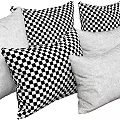 Blue and White Decorative Throw Pillows with Leaf Patterns Geometric Designs and Striped Accents