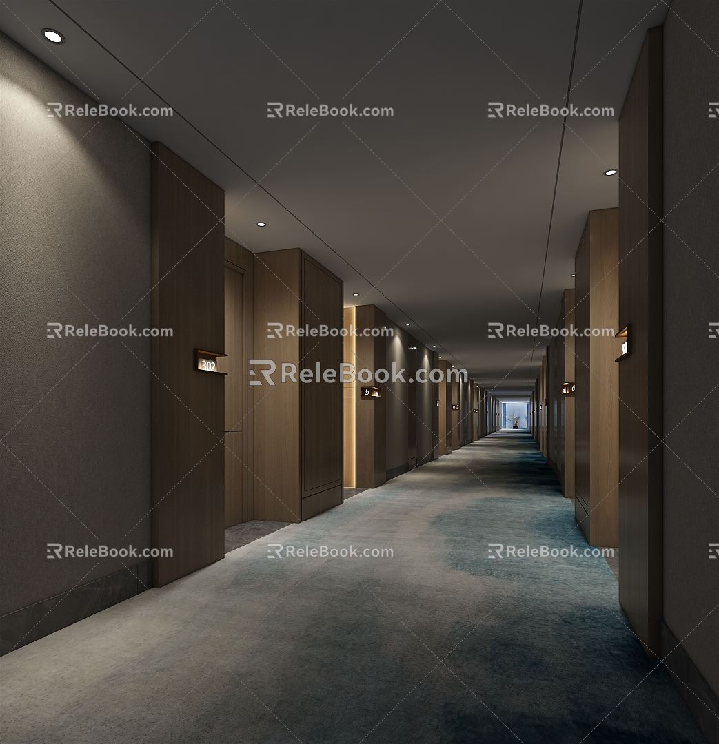 Modern Hotel Aisle Hotel Room Aisle 3d model