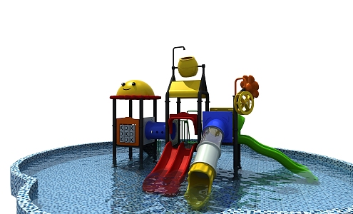 Modern Amusement Equipment Water Slide Rides 3d model