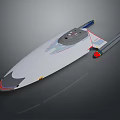 Futuristic Watercraft Featuring Streamlined White Body Top Control Panel And Side Colorful Accents