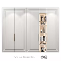 Elegant Modern Wardrobe Design With White Panels And Open Storage Shelves 3d model