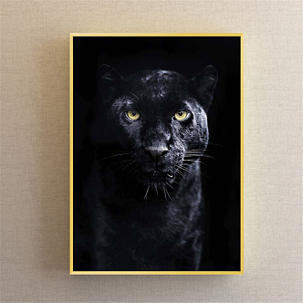 Modern Animal Painting Simple Black and White Study Animal Panther Decorative Painting 3d model