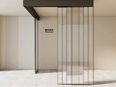 Modern Sliding Door Design With Glass Panels And Metal Frame For Interior Space 3d model