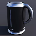 Electric Kettle Features Black And Silver Design With Water Level Indicator 3d model