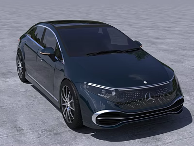 Dark Green Mercedes Benz Luxury Sedan With Sleek Exterior Design 3d model