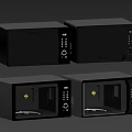 Modern Kitchen Countertop Microwave Oven With Black Design And Transparent Door