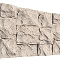 Natural Stone Feature Wall with Irregular Blocks and Rough Texture Design 3d model