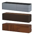 Modern Wooden TV Stand In Dark Brown Light Gray With Storage Drawers And Cabinets