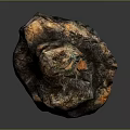 Natural Rock With Colorful Orange Black Brown Hues And Rough Textured Surface