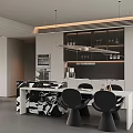 Modern Living Dining Room Interior Design With Marble Sofa Dining Table And Kitchen Cabinets