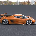 Orange High Performance Sports Car Aerodynamic Body And Rear Wing