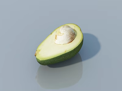 Healthy Fresh Ripe Avocado Halved With Seed On Gray Background 3d model