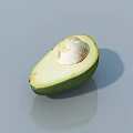 Healthy Fresh Ripe Avocado Halved With Seed On Gray Background